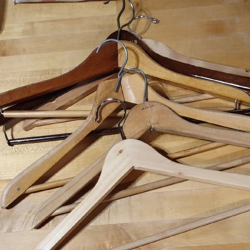 6 Wooden Clothes Hangers